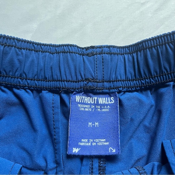 WITHOUT WALLS blue nylon belted athletic shorts - Picture 9 of 9